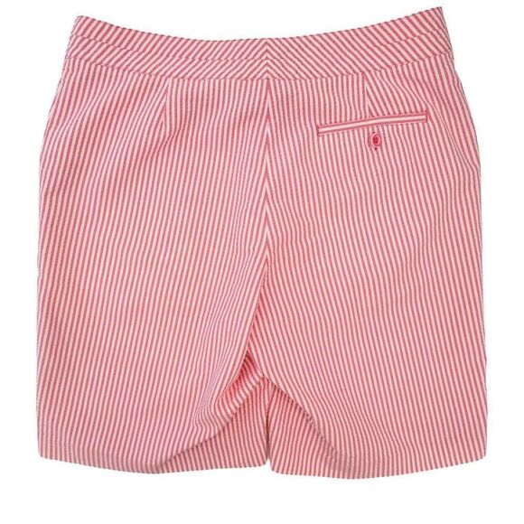 EP Pro Womens Size 8 Pink White Seersucker Golf Shorts Pink Striped 9 in Inseam - Picture 2 of 7